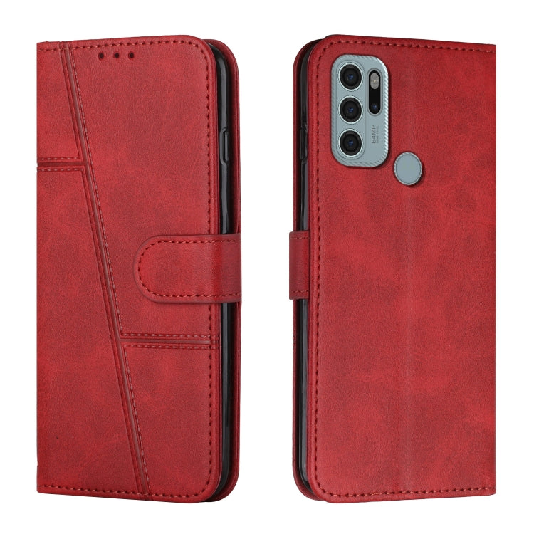 For Motorola Moto G60S Stitching Calf Texture Buckle Leather Phone Case