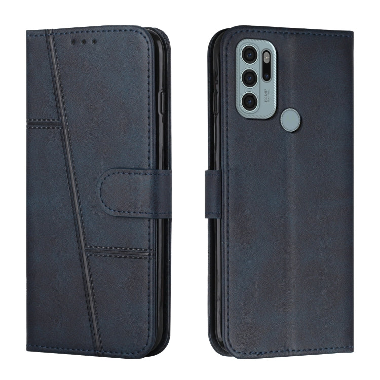 For Motorola Moto G60S Stitching Calf Texture Buckle Leather Phone Case