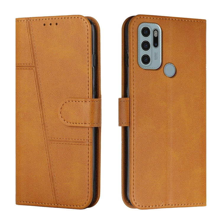 For Motorola Moto G60S Stitching Calf Texture Buckle Leather Phone Case
