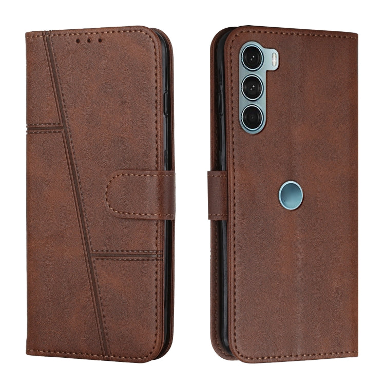 For Motorola Moto G200 5G / Edge S30 Stitching Calf Texture Buckle Leather Phone Case