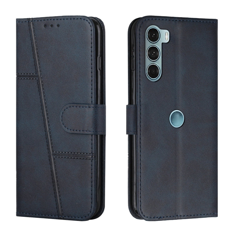 For Motorola Moto G200 5G / Edge S30 Stitching Calf Texture Buckle Leather Phone Case