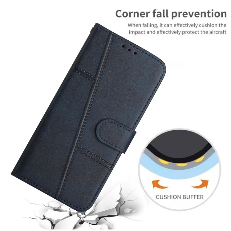 For Tecno Pop 5 LTE Stitching Calf Texture Buckle Leather Phone Case
