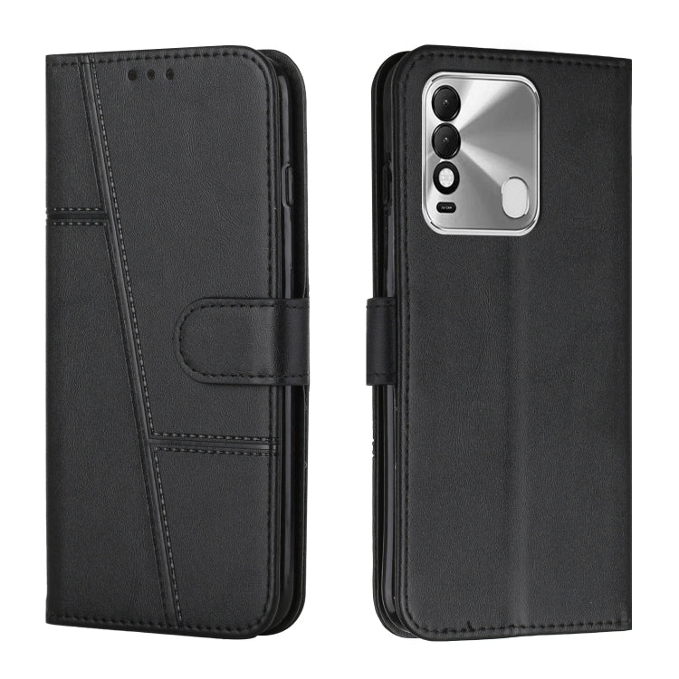 For Tecno Spark 8 Stitching Calf Texture Buckle Leather Phone Case