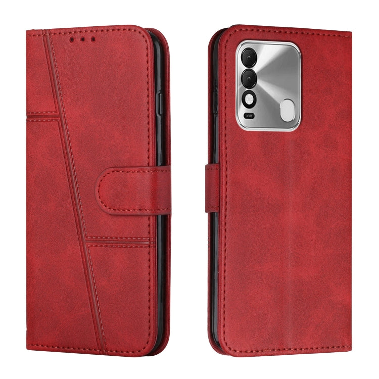 For Tecno Spark 8 Stitching Calf Texture Buckle Leather Phone Case