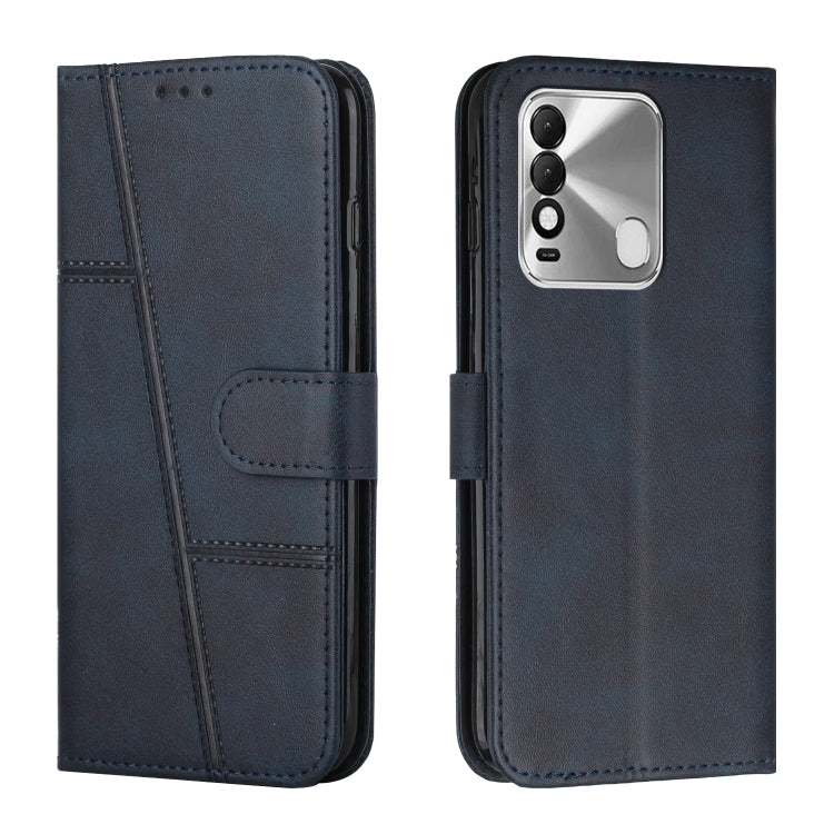 For Tecno Spark 8 Stitching Calf Texture Buckle Leather Phone Case