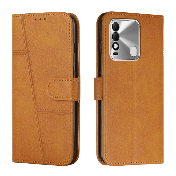 For Tecno Spark 8 Stitching Calf Texture Buckle Leather Phone Case