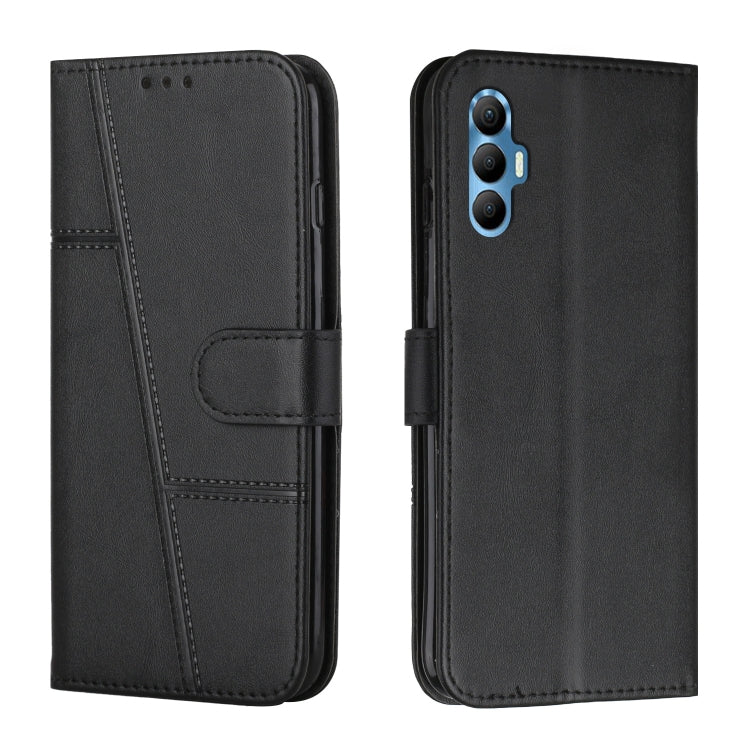 For Tecno Spark 8P Stitching Calf Texture Buckle Leather Phone Case
