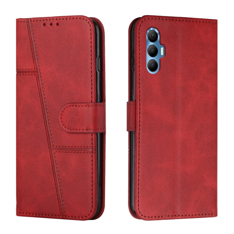 For Tecno Spark 8P Stitching Calf Texture Buckle Leather Phone Case