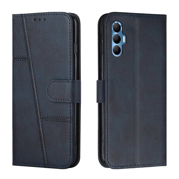 For Tecno Spark 8P Stitching Calf Texture Buckle Leather Phone Case