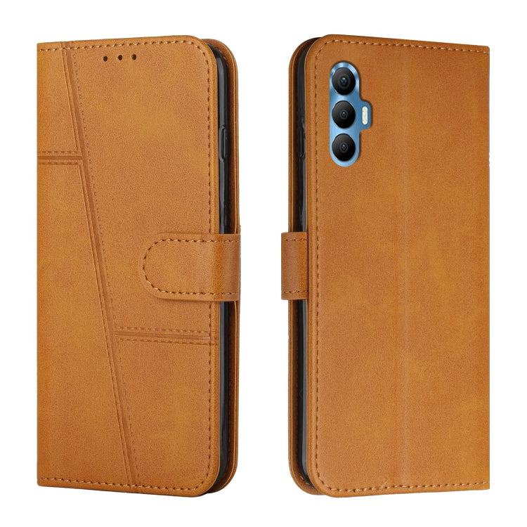 For Tecno Spark 8P Stitching Calf Texture Buckle Leather Phone Case