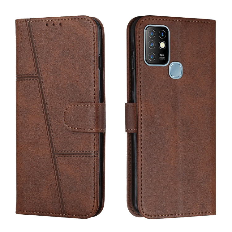 For Infinix Hot 10 Stitching Calf Texture Buckle Leather Phone Case