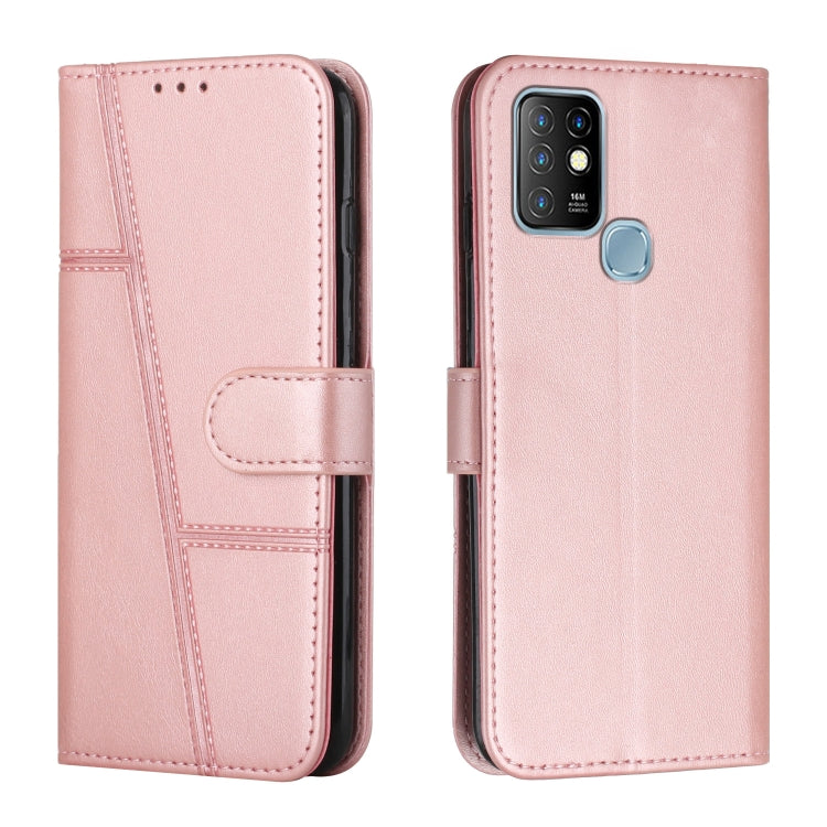 For Infinix Hot 10 Stitching Calf Texture Buckle Leather Phone Case