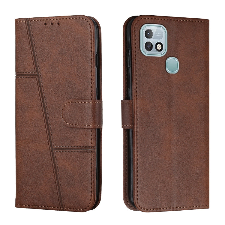 For Infinix Hot 10i Stitching Calf Texture Buckle Leather Phone Case