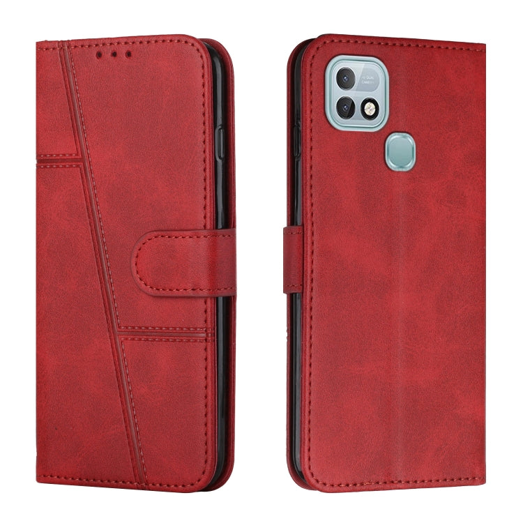 For Infinix Hot 10i Stitching Calf Texture Buckle Leather Phone Case