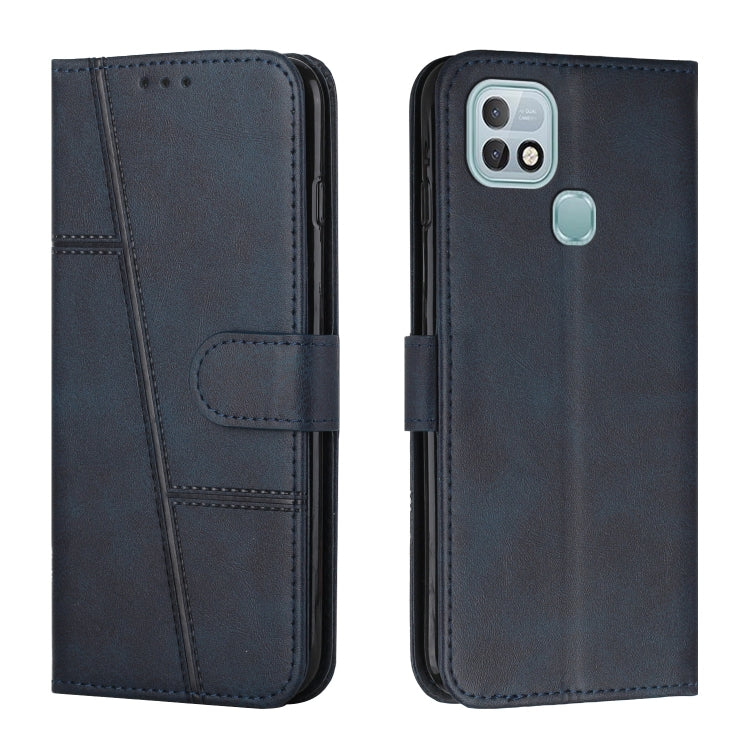 For Infinix Hot 10i Stitching Calf Texture Buckle Leather Phone Case