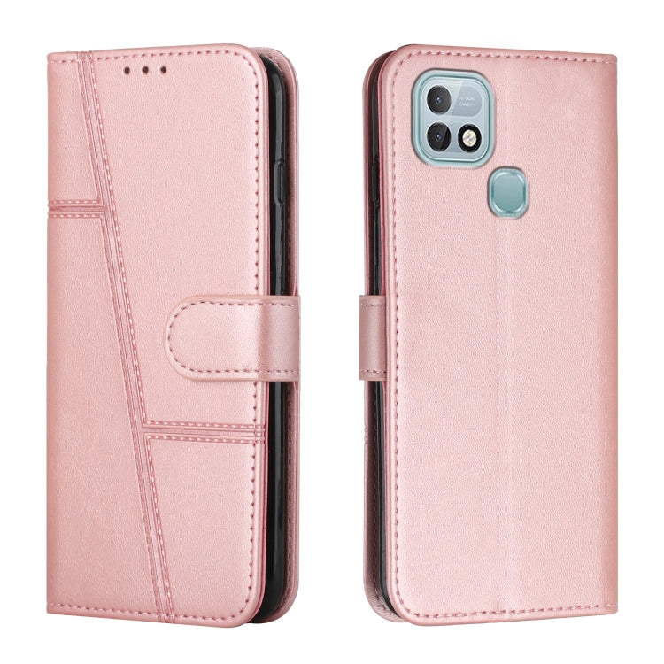 For Infinix Hot 10i Stitching Calf Texture Buckle Leather Phone Case
