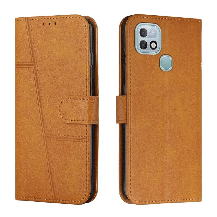 For Infinix Hot 10i Stitching Calf Texture Buckle Leather Phone Case