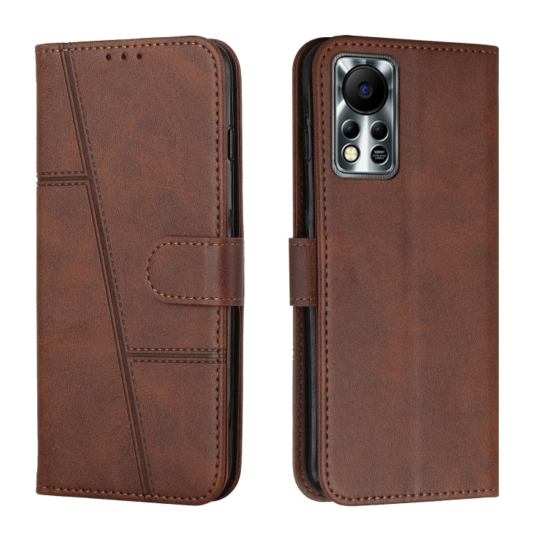 For Infinix Hot 11S NFC Stitching Calf Texture Buckle Leather Phone Case