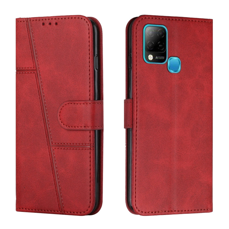 For Infinix Hot 10S / 10T / 10S NFC Stitching Calf Texture Buckle Leather Phone Case