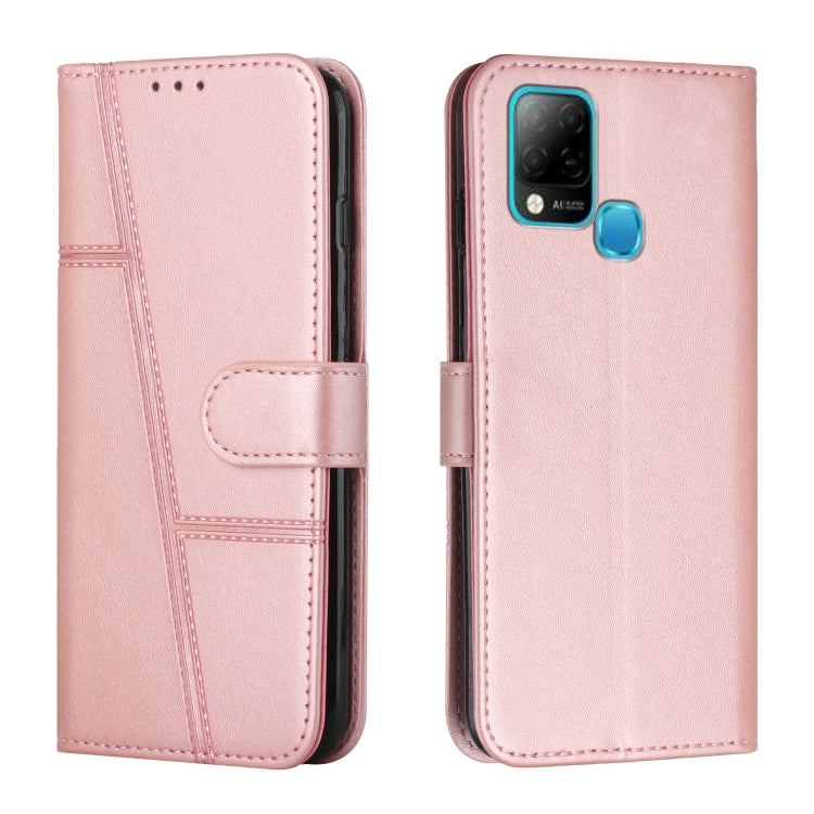 For Infinix Hot 10S / 10T / 10S NFC Stitching Calf Texture Buckle Leather Phone Case