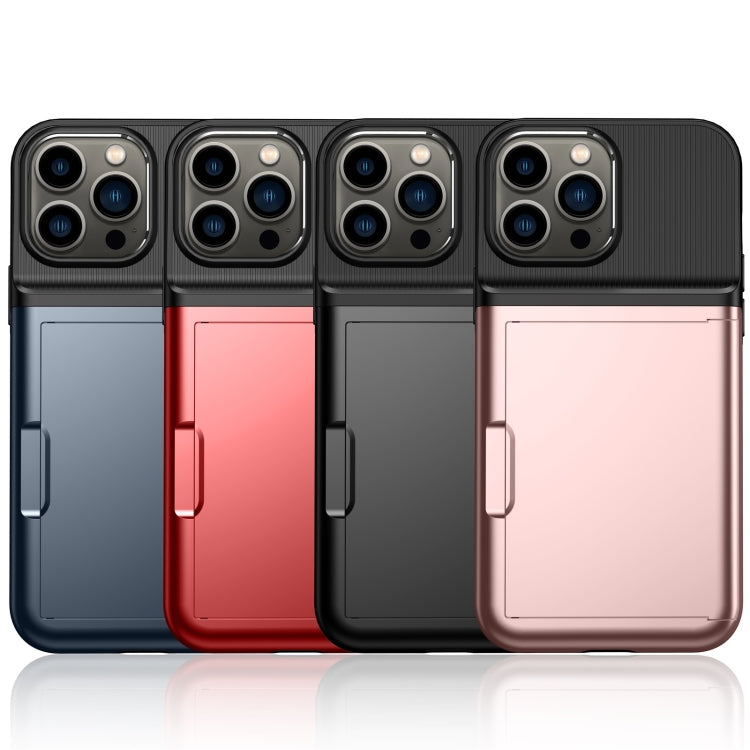 For iPhone 13 Push Card Armor Phone Case