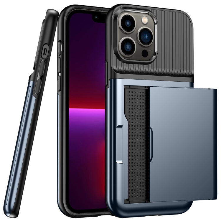 For iPhone 13 Pro Max Push Card Armor Phone Case