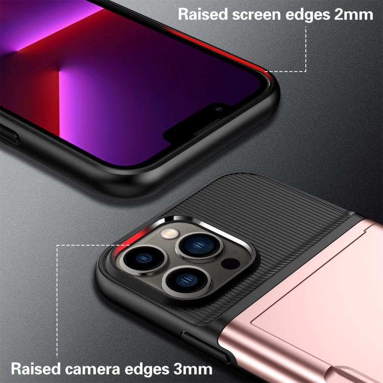 For iPhone 13 Pro Max Push Card Armor Phone Case
