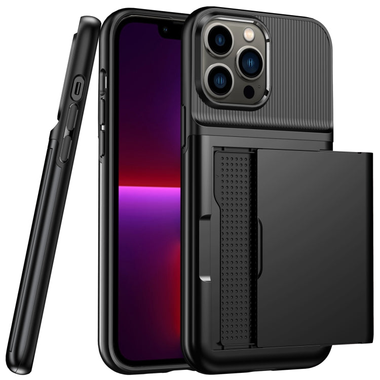For iPhone 12 / 12 Pro Push Card Armor Phone Case