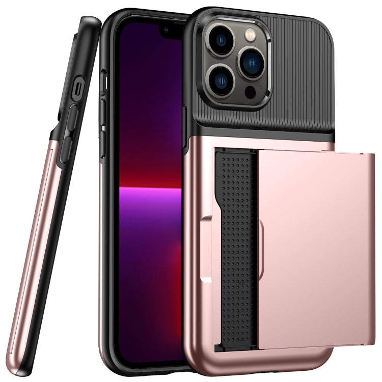 For iPhone 12 Pro Max Push Card Armor Phone Case