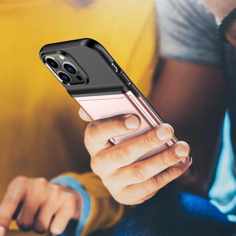 For iPhone 11 Pro Max Push Card Armor Phone Case