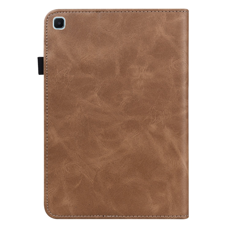 For Samsung Galaxy Tab S6 Lite P610/P615 Solid Color Embossed Striped Leather Tablet Smart Case