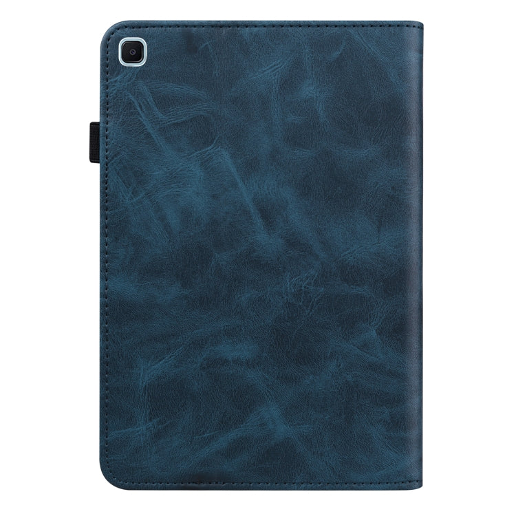 For Samsung Galaxy Tab S6 Lite P610/P615 Solid Color Embossed Striped Leather Tablet Smart Case