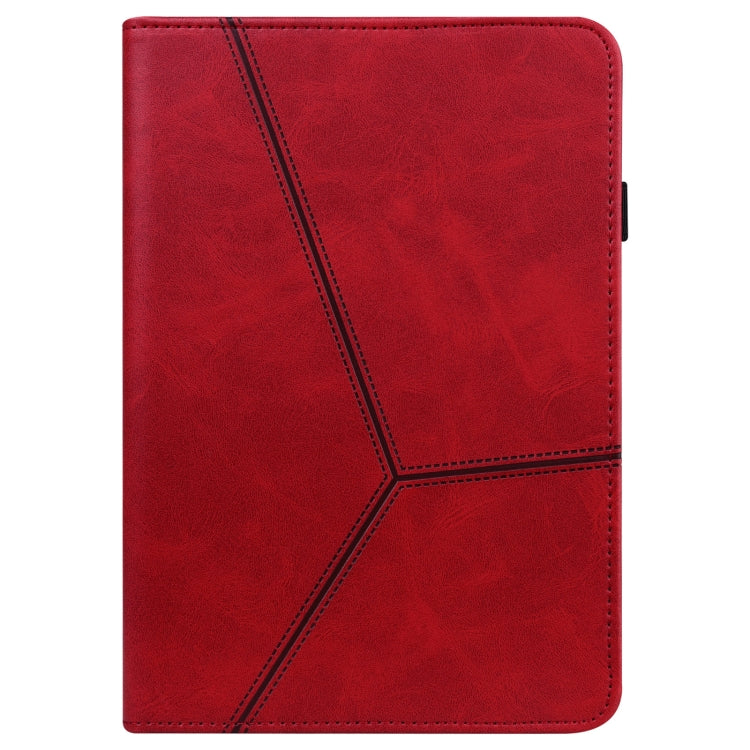 For Samsung Galaxy Tab S6 Lite P610/P615 Solid Color Embossed Striped Leather Tablet Smart Case