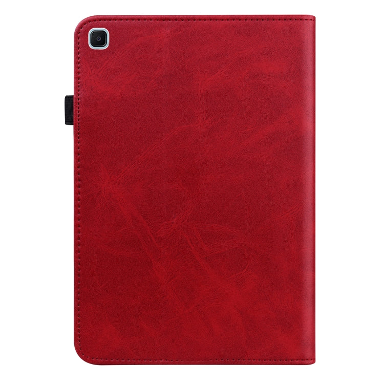 For Samsung Galaxy Tab S6 Lite P610/P615 Solid Color Embossed Striped Leather Tablet Smart Case