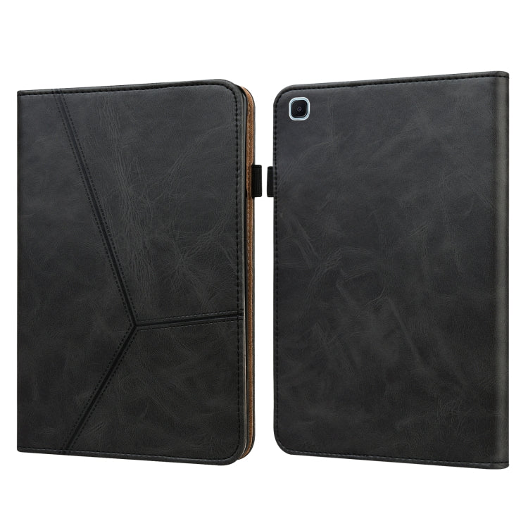 For Samsung Galaxy Tab S6 Lite P610/P615 Solid Color Embossed Striped Leather Tablet Smart Case