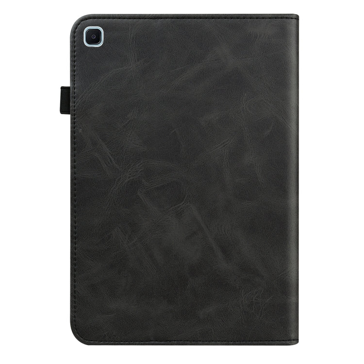 For Samsung Galaxy Tab S6 Lite P610/P615 Solid Color Embossed Striped Leather Tablet Smart Case
