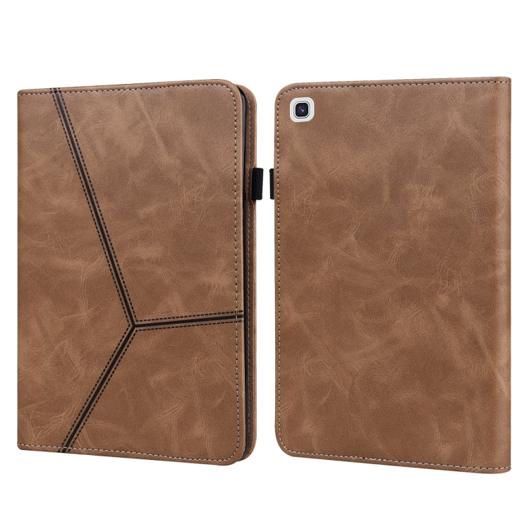 For Samsung Galaxy Tab A7 10.4 (2020) T500/T505 Solid Color Embossed Striped Leather Tablet Case