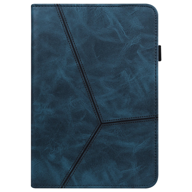 For Samsung Galaxy Tab S7 T870/T875/T876B Solid Color Embossed Striped Leather Tablet Case