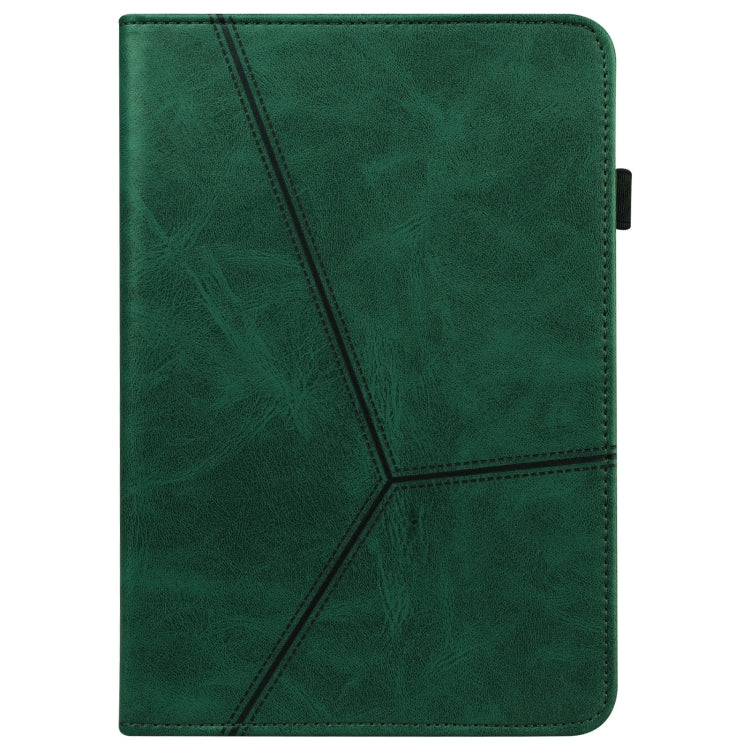 For Samsung Galaxy Tab S7+ T970 / S7 FE T730 Solid Color Embossed Striped Leather Tablet Case