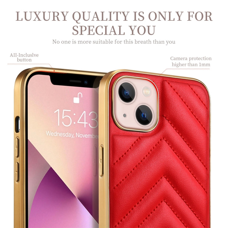 For iPhone 13 Pro D-03 PU Leather + TPU + PC + Electroplated Phone Case
