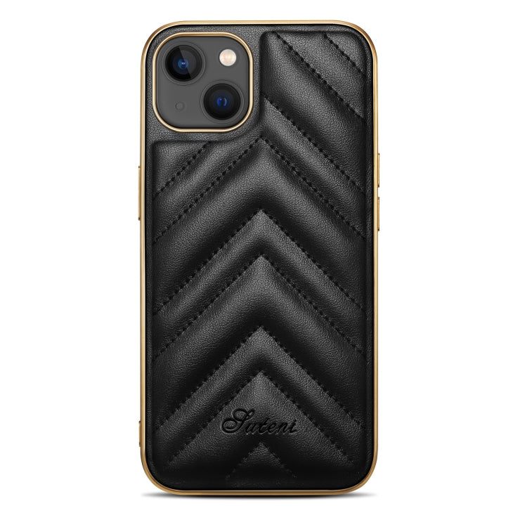 For iPhone 13 Pro Max D-03 PU Leather + TPU + PC + Electroplated Phone Case