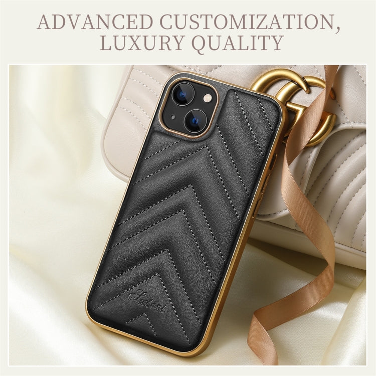 For iPhone 13 Pro Max D-03 PU Leather + TPU + PC + Electroplated Phone Case