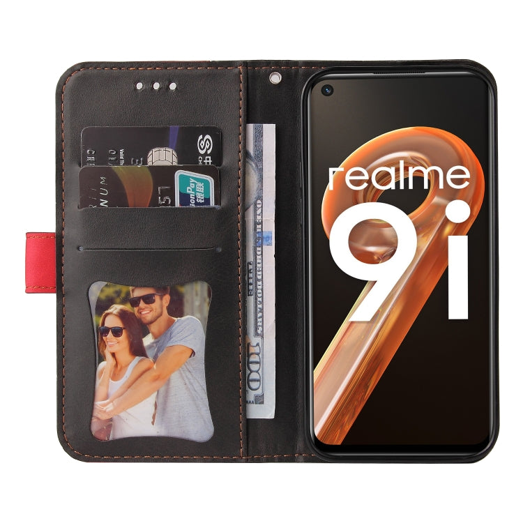 For OPPO Realme 9i/A36 4G/A76 4G Overseas Version Stitching-Color PU Leather Phone Case