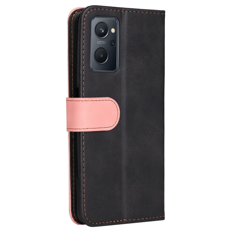 For OPPO Realme 9i/A36 4G/A76 4G Overseas Version Stitching-Color PU Leather Phone Case