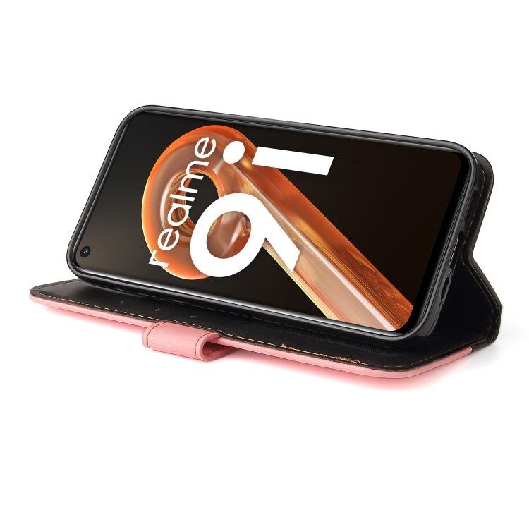 For OPPO Realme 9i/A36 4G/A76 4G Overseas Version Stitching-Color PU Leather Phone Case