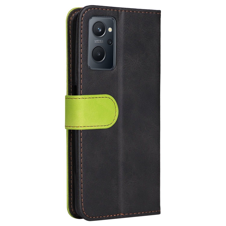 For OPPO Realme 9i/A36 4G/A76 4G Overseas Version Stitching-Color PU Leather Phone Case