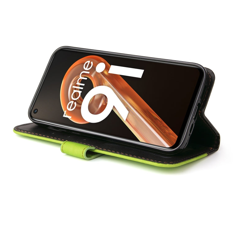 For OPPO Realme 9i/A36 4G/A76 4G Overseas Version Stitching-Color PU Leather Phone Case