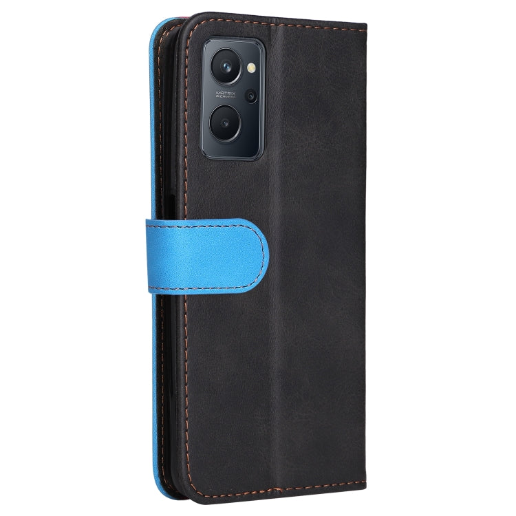 For OPPO Realme 9i/A36 4G/A76 4G Overseas Version Stitching-Color PU Leather Phone Case