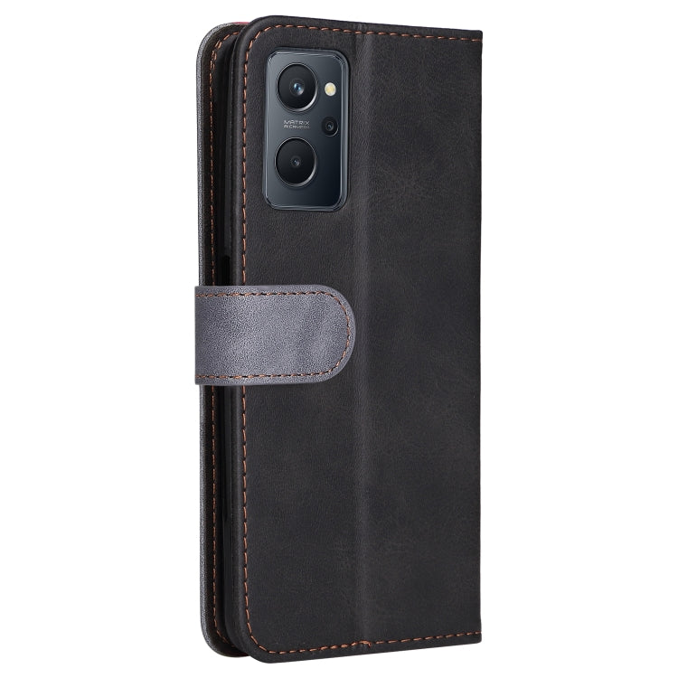 For OPPO Realme 9i/A36 4G/A76 4G Overseas Version Stitching-Color PU Leather Phone Case