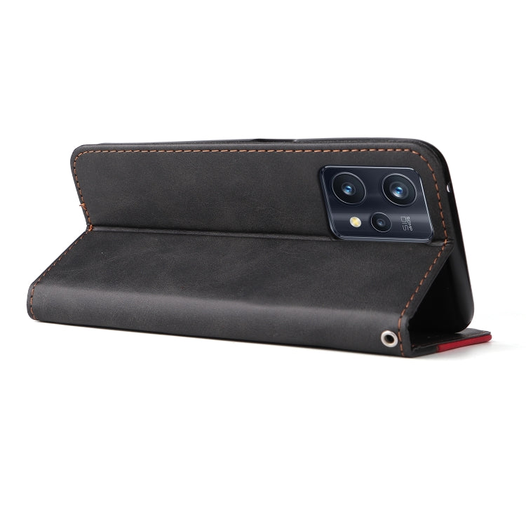 For OPPO Realme 9 Pro+ Stitching-Color PU Leather Phone Case